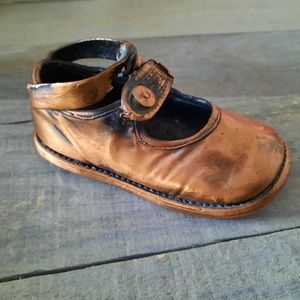 Vintage Copper Dipped Baby Shoe